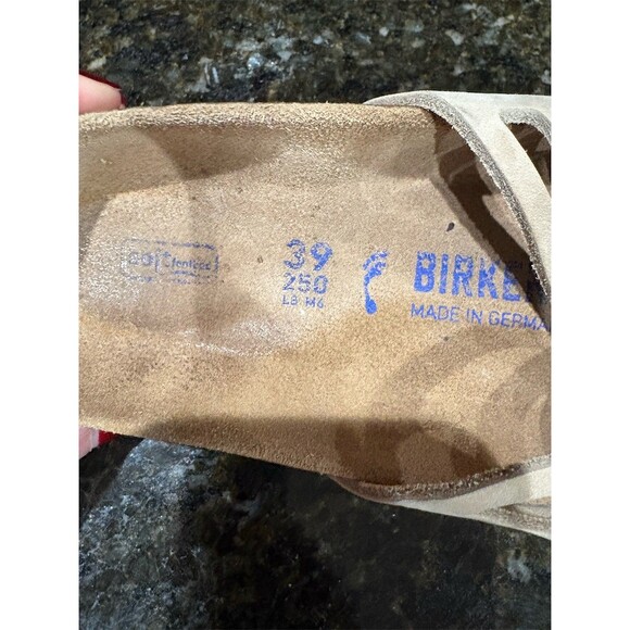 Birkenstock Granada Slide Sandals Womens EU 39 Beige Cutout 2 Buckle - Picture 3 of 7